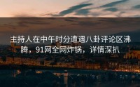 主持人在中午时分遭遇八卦评论区沸腾，91网全网炸锅，详情深扒