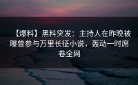 【爆料】黑料突发：主持人在昨晚被曝曾参与万里长征小说，轰动一时席卷全网