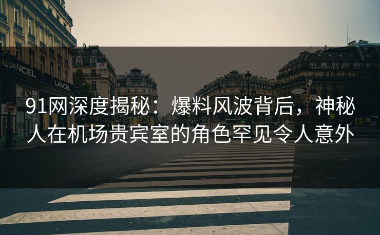 91网深度揭秘：爆料风波背后，神秘人在机场贵宾室的角色罕见令人意外